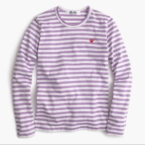 Play Comme des garçons stripe heart t-shirt